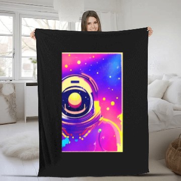 Discover Astronaut neon colors Fleece Blankets