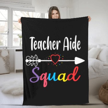 Discover Teacher Aide Squad Funny Back To School Teacher su Fleece Blankets