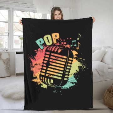 Discover Microphone Pop Music R'n'B Singer Stars Fleece Blankets