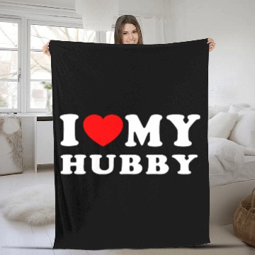 Discover I LOVE MY Hubby I LOVE MY Husband Fleece Blankets