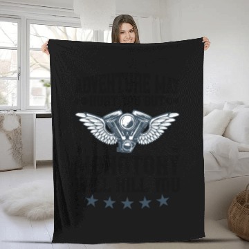 Discover Adventure may hurt you Fleece Blankets