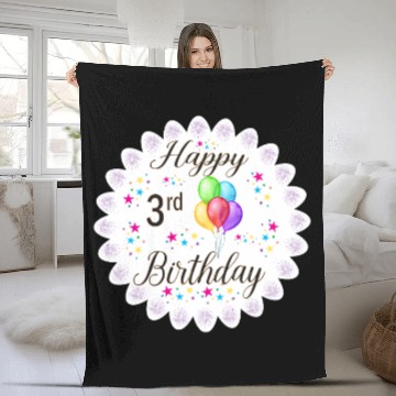 Discover 3rd Happy Birthday with Balloon Fleece Blankets
