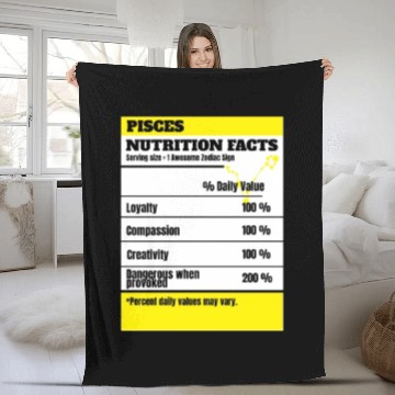 Discover Pisces Zodiac Star Sign Funny Astrology Nutrition Fleece Blankets