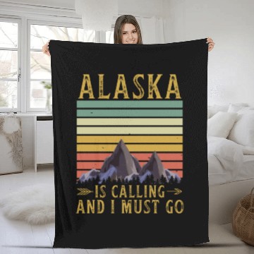 Discover Alaska Fleece Blankets Men's Women Children USA North Pole