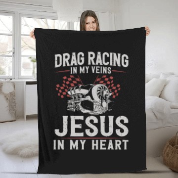 Discover Drag Racing Race Car Drag Racing Fleece Blankets