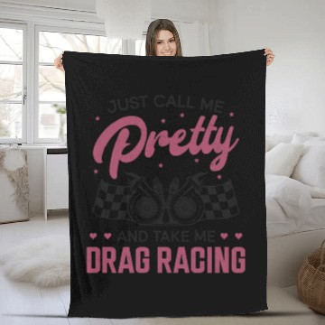 Discover Drag Racing Race Car Girl Just Fleece Blankets