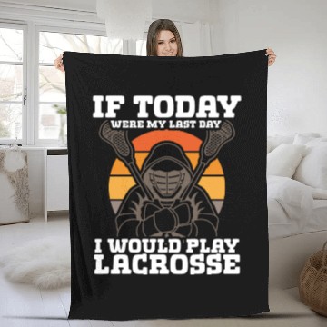 Discover Lacrosse Player Lacrosse Coach Lax Player Sports Fleece Blankets