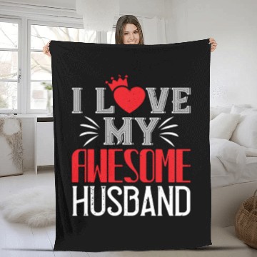 Discover i love my awesome husband Tshirt204 Fleece Blankets