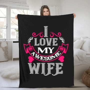 Discover i love my awesome wife Tshirt168 Fleece Blankets