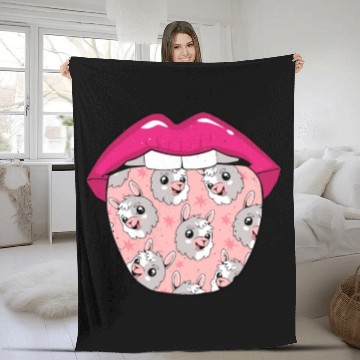 Discover Llama Tongue Fleece Blankets
