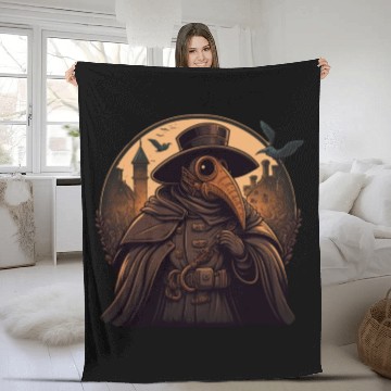 Discover Plague Doctor With Suit and Mask Fleece Blankets