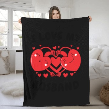 Discover I Love My Husband Red Heart Valentines Matching Fleece Blankets