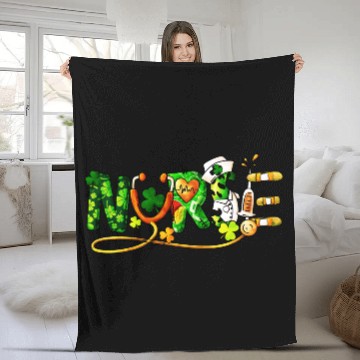 Discover St Patricks Day, Nurse Fleece Blankets