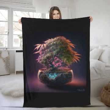 Discover Cannabonsai - Bonsai Tree, Cannabis Plant, Dreamy Fleece Blankets