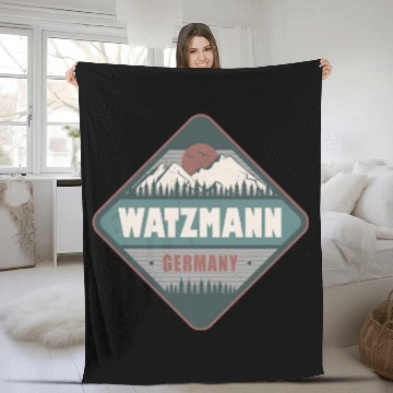 Discover Watzmann Bavaria Germany Vintage Hiking Design Fleece Blankets