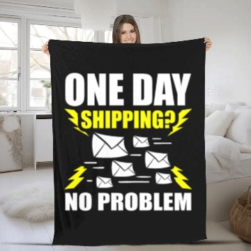 Discover One Day Shipping No Problem Mail Postal Worker Fleece Blankets