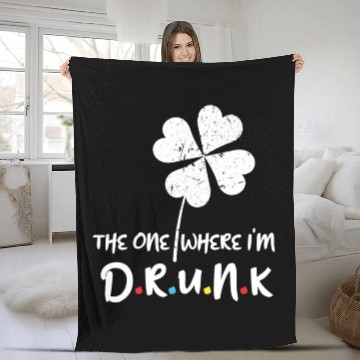 Discover Drunk Beer Paddy Shamrock Saint Patrick Day Fleece Blankets