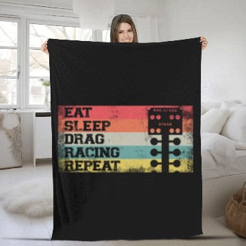 Discover Drag Racing Race Car Retro Vintage Fleece Blankets