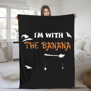 Discover I'm With The Banana - Halloween Fleece Blankets