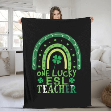 Discover Rainbow Saint Patrick Day Clover Lucky Teacher Fleece Blankets