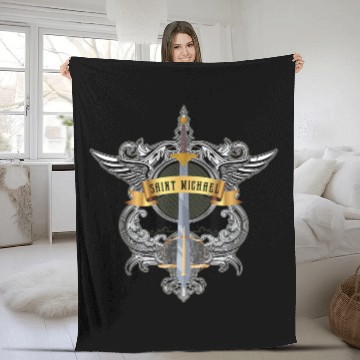 Discover Sword of Saint Michael the Archangel Catholic Men Fleece Blankets