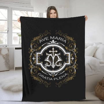 Discover Ave Maria Schubert Latin Mass Blessed Mother Mary Fleece Blankets
