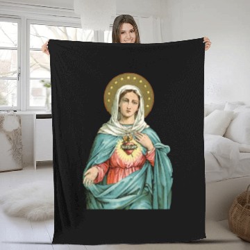 Discover Immaculate Heart of Mary Our Blessed Mother Cathol Fleece Blankets