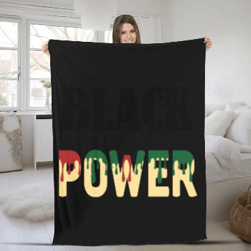 Discover Black Power Fleece Blankets