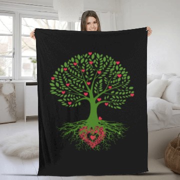 Discover Tree - love Fleece Blankets