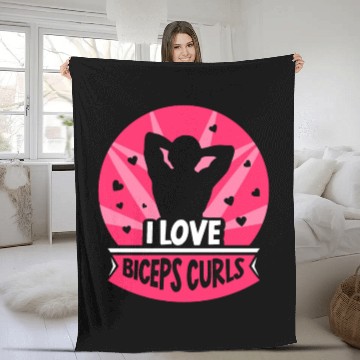 Discover I Love Biceps Curls Sayings Workout Curl Muscle Fleece Blankets