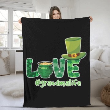 Discover Shamrock Love Grandma Saint Patrick Day Fleece Blankets