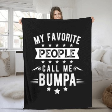 Discover My Favorite People Call Me Bumpa Vintage Funny Dad Fleece Blankets