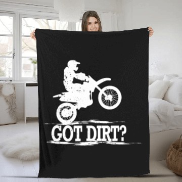 Discover Got Dirt Motocross Offroad Dirt Bike Fleece Blankets