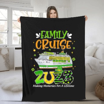 Discover Family Cruise Squad 2023 St Patricks Cruise Fleece Blankets