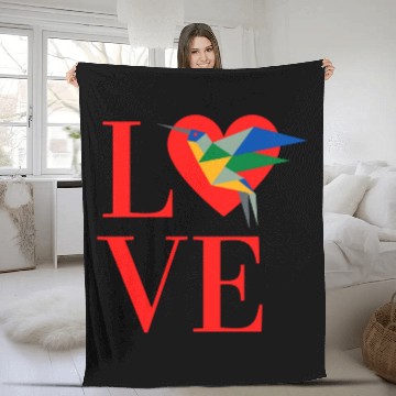 Discover We Love Hummingbird Fleece Blankets For Hummingbird lover