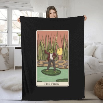 Discover Cottagecore Frog Tarot Card "The FROG" for a Tarot Fleece Blankets
