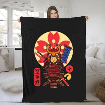 Discover Samurai Cat Fleece Blankets