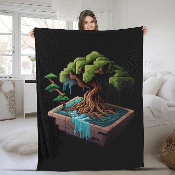 Discover 8 Bit Bonsai Tree Fleece Blankets
