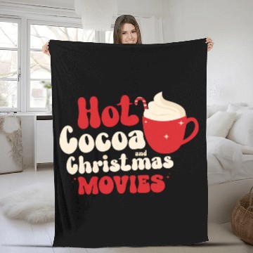 Discover Hot cocoa Christmas movies Fleece Blankets