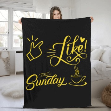 Discover easy like sunday coffee Fleece Blankets