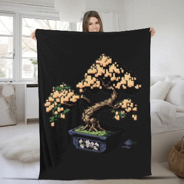 Discover 8 Bit Bonsai Tree Fleece Blankets
