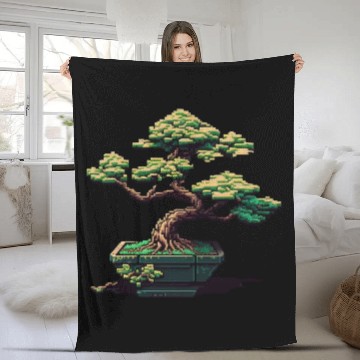 Discover 8 Bit Bonsai Tree Fleece Blankets