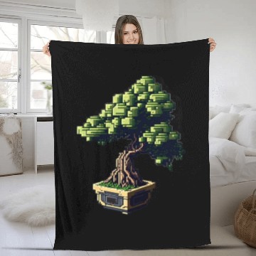 Discover 8 Bit Bonsai Tree Fleece Blankets