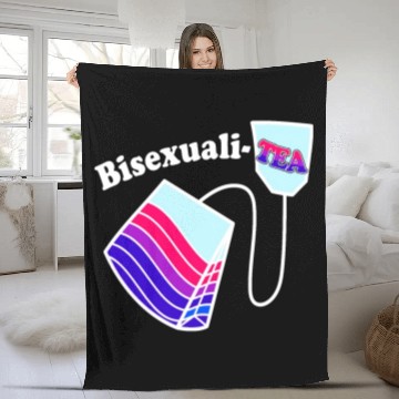 Discover Bisexualitea Funny Bisexual Tea Bag Bi Pride Color Fleece Blankets