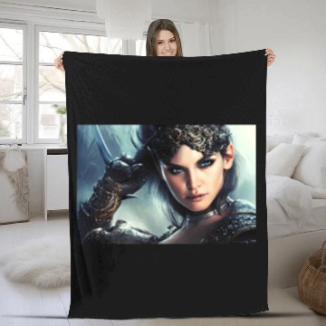 Discover Warrior princess wearing gothic plate fantasy art Fleece Blankets