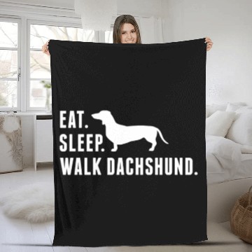 Discover Eat Sleep Walk Dachshund Fleece Blankets