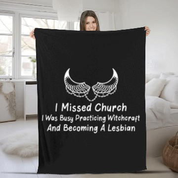 Discover Miss Church Practice Witchcraft Funny Lesbian Devi Fleece Blankets