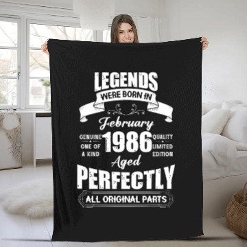 Discover Legends Were Born In February 1986 Birthday Fleece Blankets