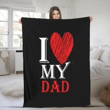 Discover I Love My Dad Purview With Red heart814 Fleece Blankets