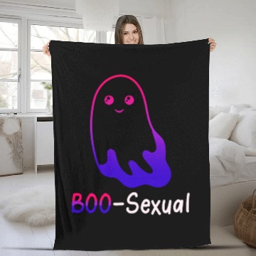 Discover Boo Sexual Cute Bi Cat Ghost LGBT Bisexual Pride F Fleece Blankets
